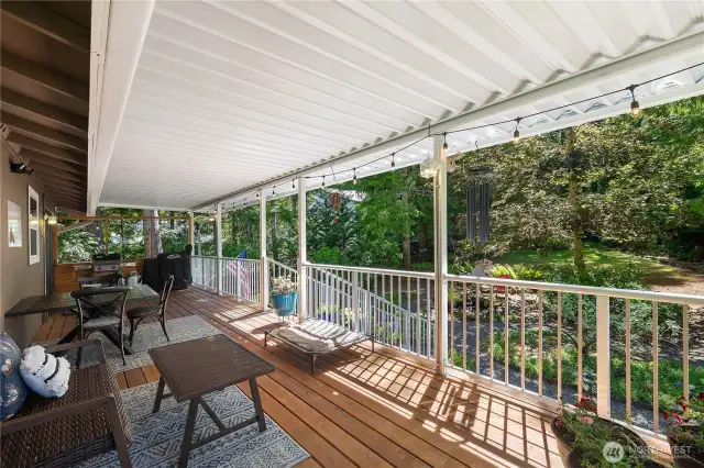 Enjoy the privacy with the fully fenced and gated backyard.