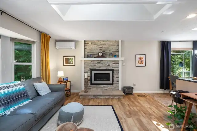 Fireplace for your winter time warmth, but the mini-splits (2) are year round perfection.