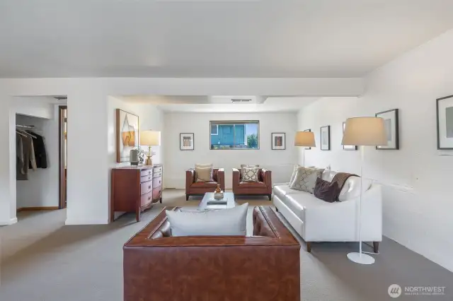 Bright and airy lower level living space