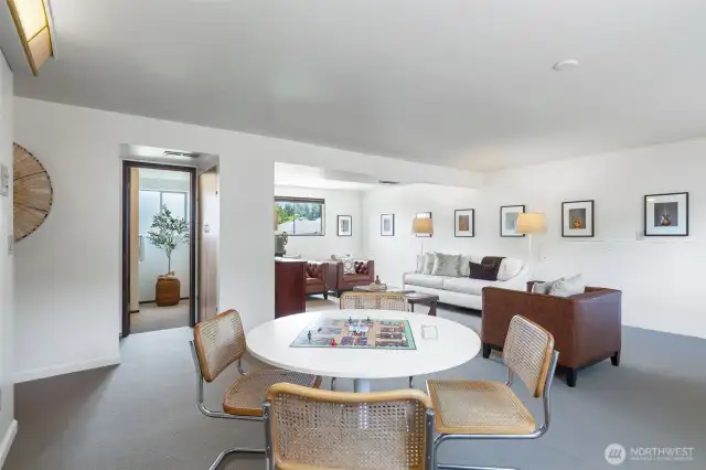 Bright and airy lower level living space