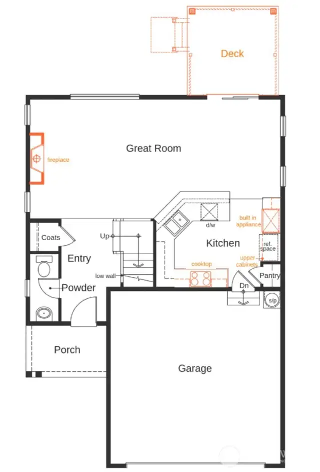 Plan 1870 Floor 1 showing structural & interior options
