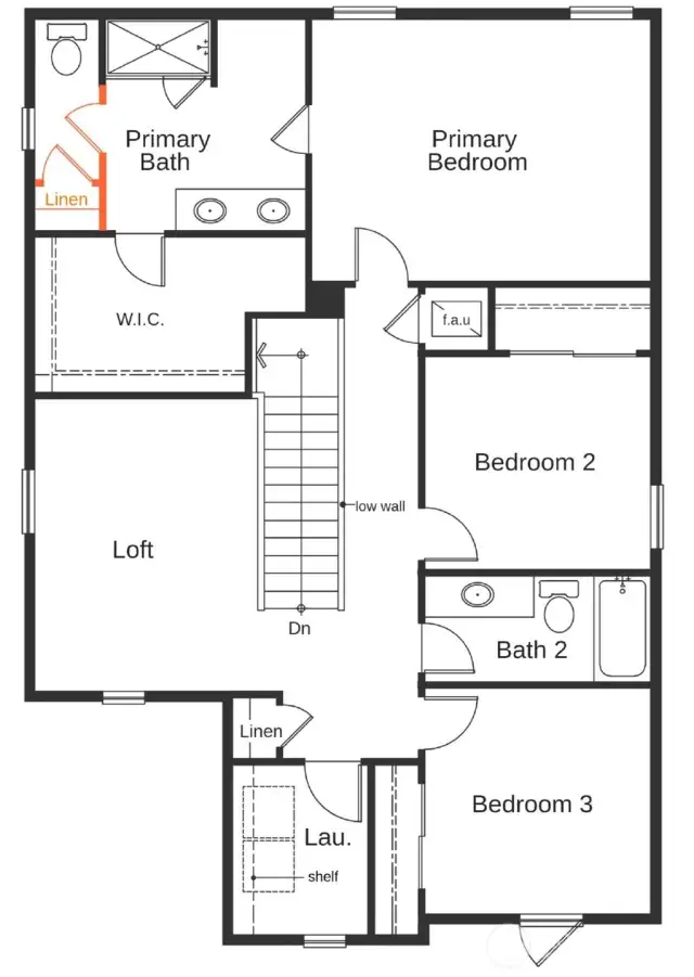 Plan 1870 Floor 2 showing structural & interior options