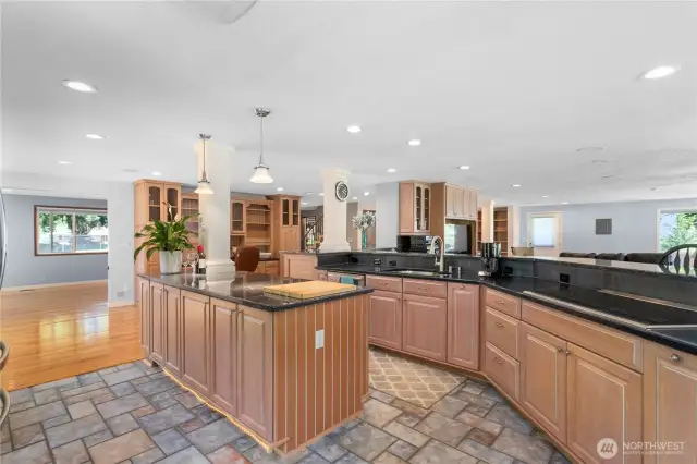 Kitchen with granite countertops