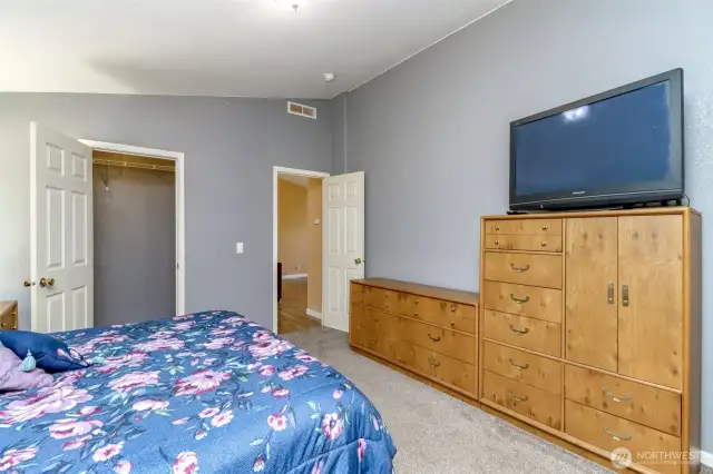Primary bedroom at South end of home.