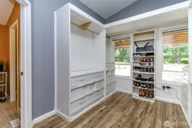 Walk in closet off primary with door to kitchen.