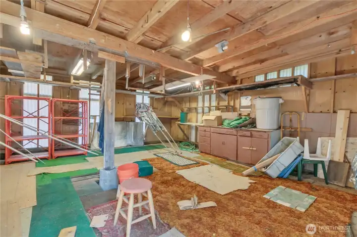 Detached garage interior with work/Shop area