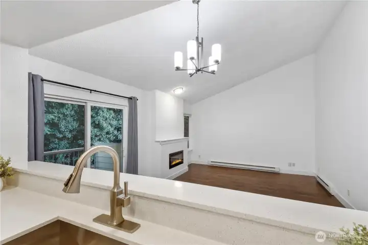 Open Sign Lines to Dining/Living Room