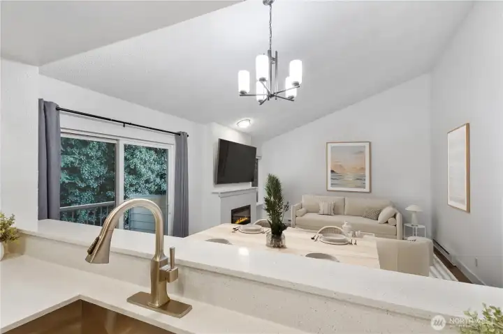 Open Sight Lines to Dining/Living Room *Photo is Virtually Staged*