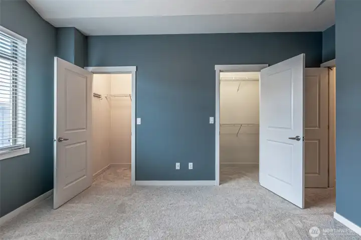 Dual walk in closets in the Primary Suite.