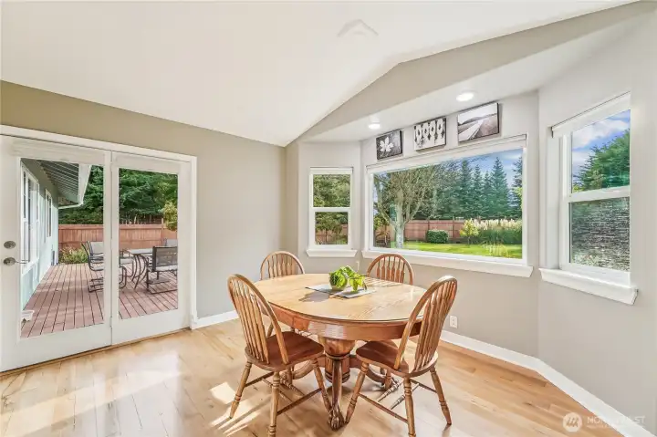 Nice views of the backyard from the dining area.