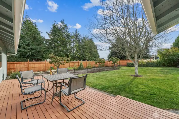 Deck located on back of home would be a wonderful private retreat.