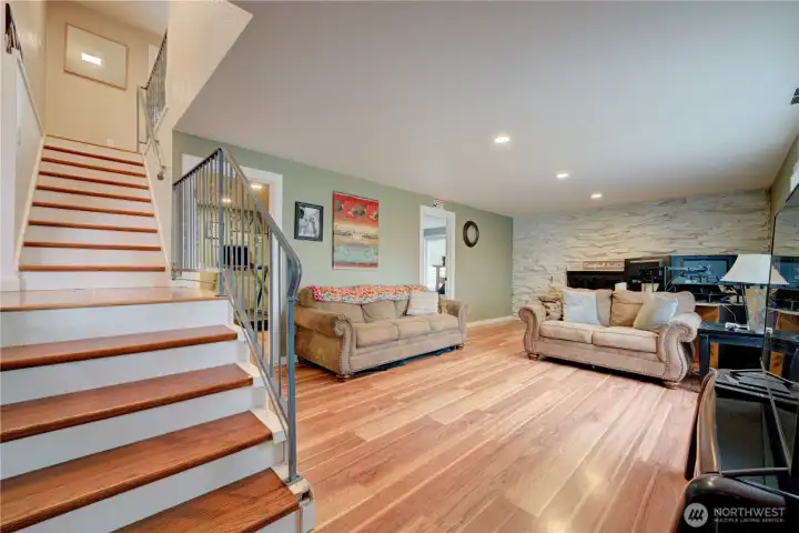 Stairs to lower and upper