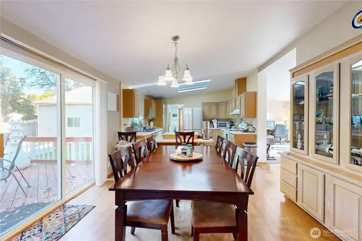 dining room with built in china hutch