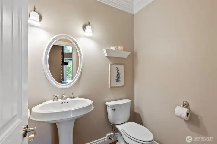 Powder room on the main level.