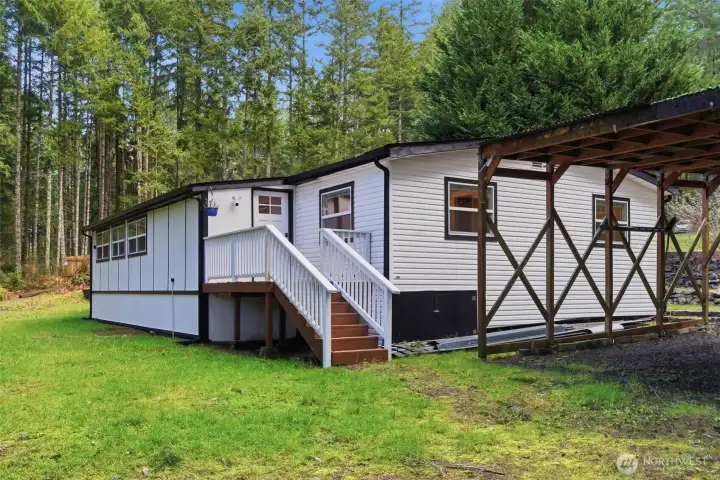 Back deck to back yard.