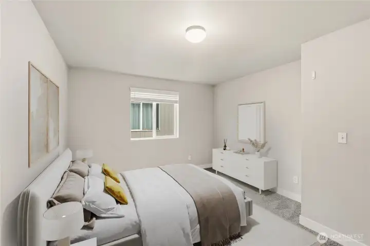 Bedroom #3 also has new plush carpets and cool soothing interior colors. (Virtual Staging)