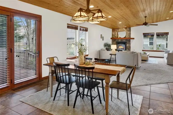 Spacious dining room.