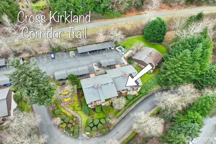 The property is backed by the Cross Kirkland Corridor Trail. A 5.75-mile segment of the Eastside Rail Corridor that traverses Kirkland, from the South Kirkland Park and Ride to the City’s northern boundary in the Totem Lake Business District.