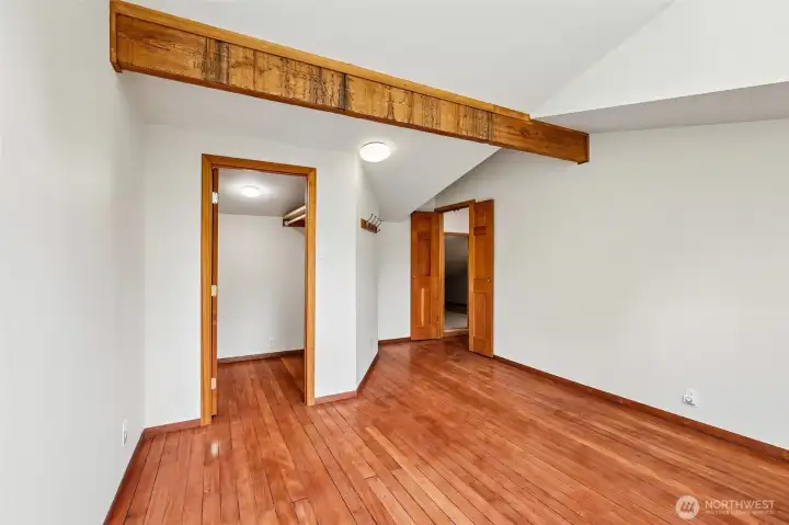 Upstairs bedroom with walk-in closet