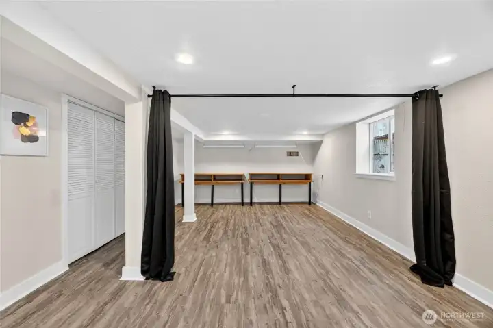 Lower level flex space