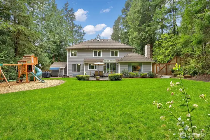 Fully fenced in backyard.