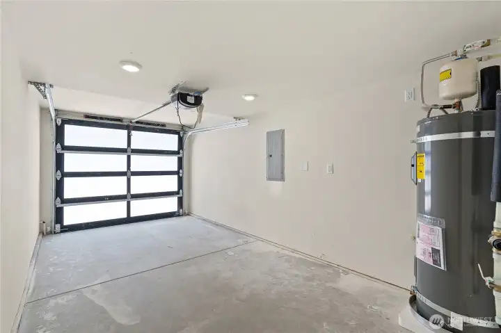 Garage equipped for EV charging.