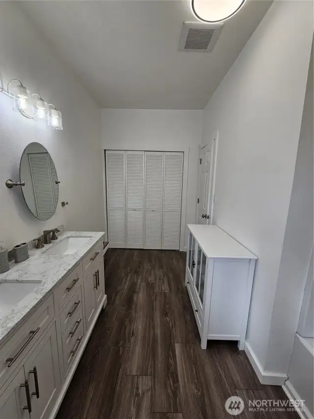 Laundry room conveniently tucked away.
