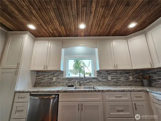 Farm house sink with lots of counter space.