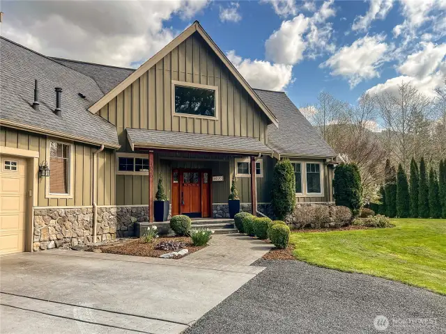 The curb appeal makes the front entrance so warm and inviting