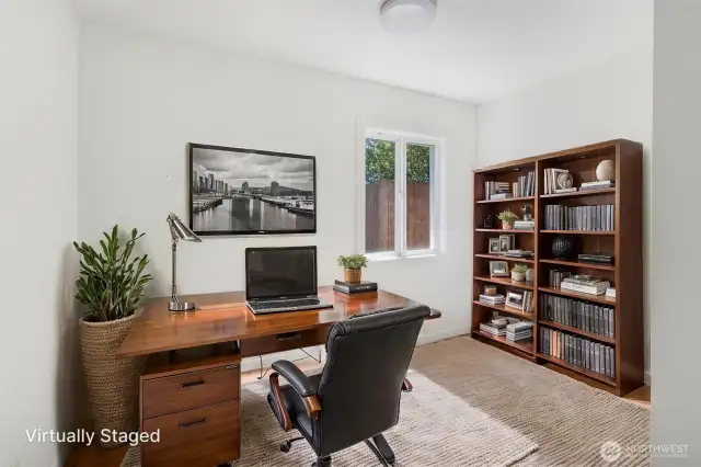 3 rd bedroom displayed as an office.