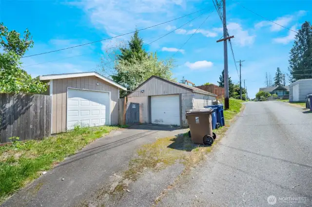 Garages from alley.