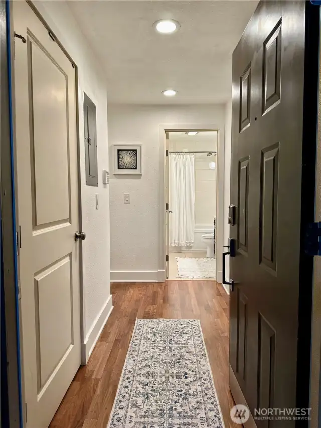 two entrance closets (one behinde the door)