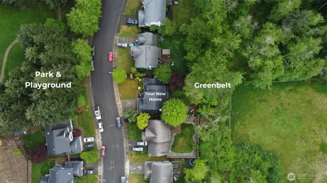 With a park across the street & a greenbelt behind, the view & privacy are unsurpassed.