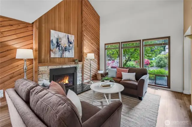 Cozy up to this new gas fireplace in the living room!