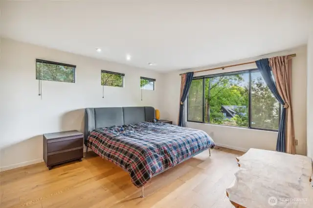 Master bedroom with lake views