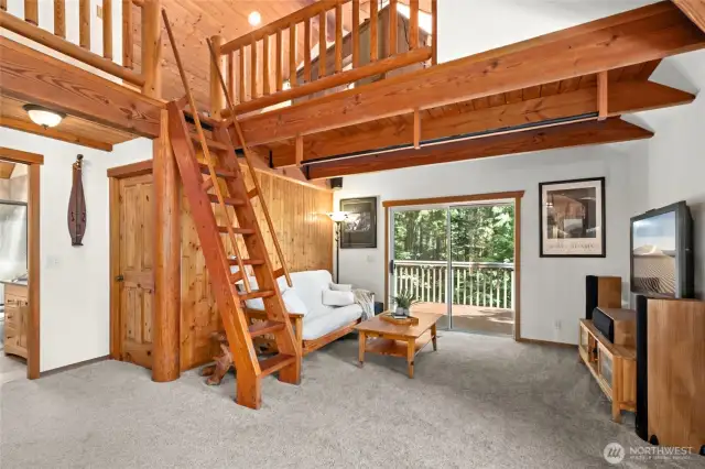 Family room also opens to the deck.