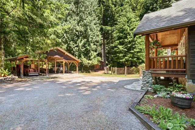3 car carport, high enough for your RV if wanted