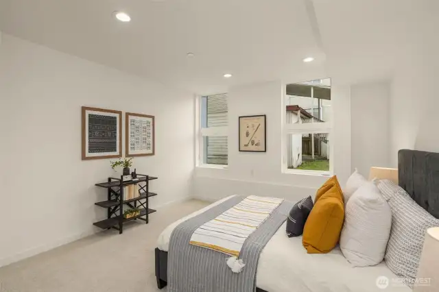 Lower level features a bedroom with an ensuite and closet. New carpet.