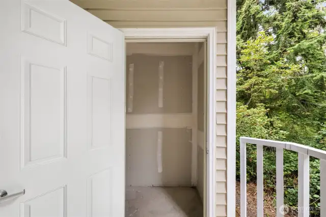 Storage closet on deck