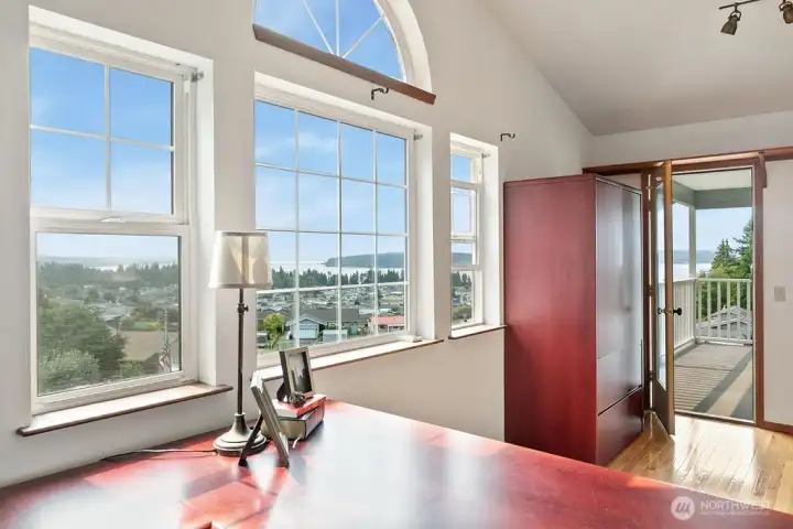 This second floor large room can be utilized as an additional bedroom or continue to use as an office. Another covered deck to enjoy the view as well.