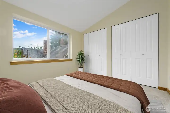 Double Closet in the East-facing upstairs Bedroom.