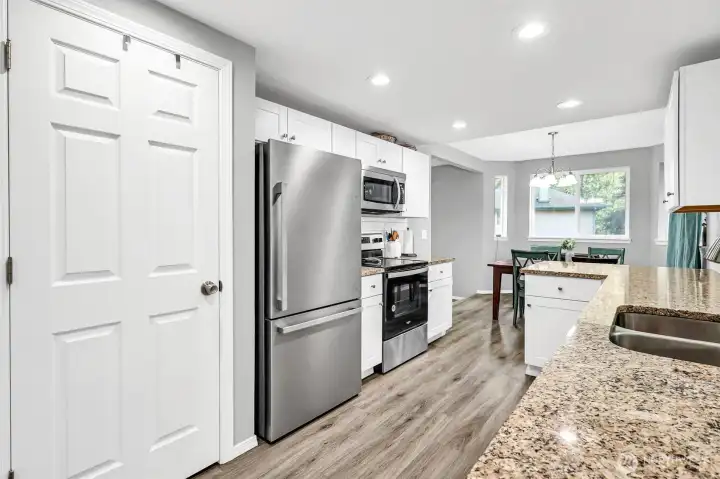 Big pantry closet adds to all the cabinet space