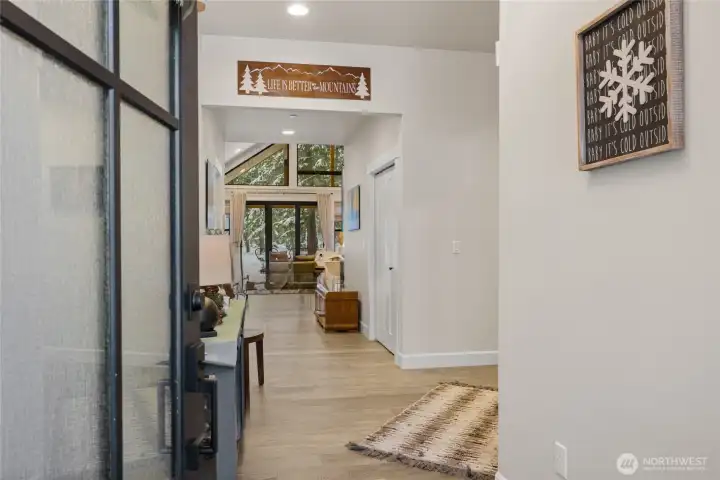 Beautiful entry with wide hallway and open concept