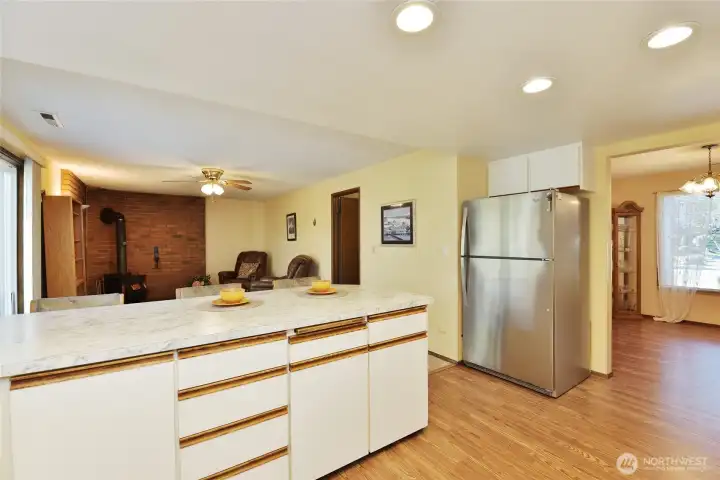 Overlooking the family room