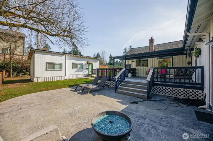 Built in gas fire pit