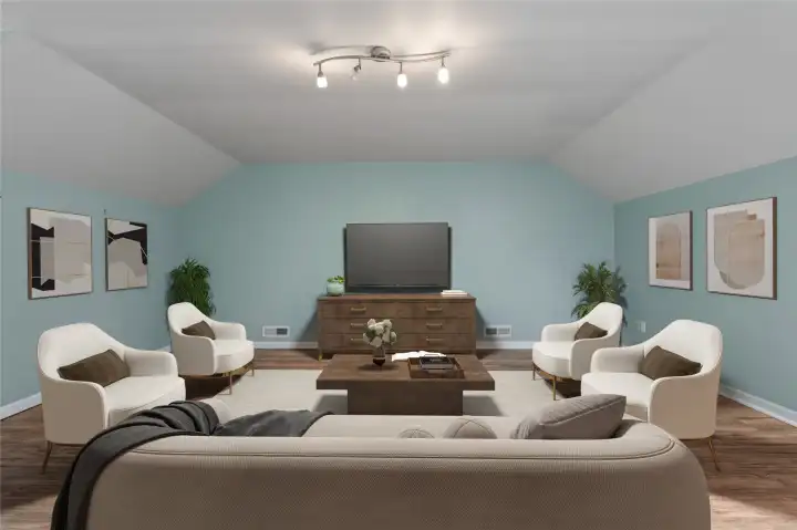 Upstairs loft virtually staged