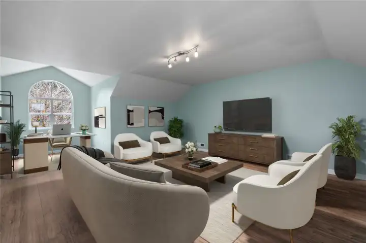 Upstairs loft virtually staged