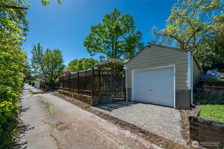 Detached garage off alley