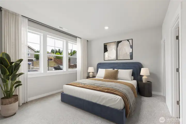 Main floor bedroom could double as second primary suite with attached bath.  Excellent home office option too!  Virtual staging.