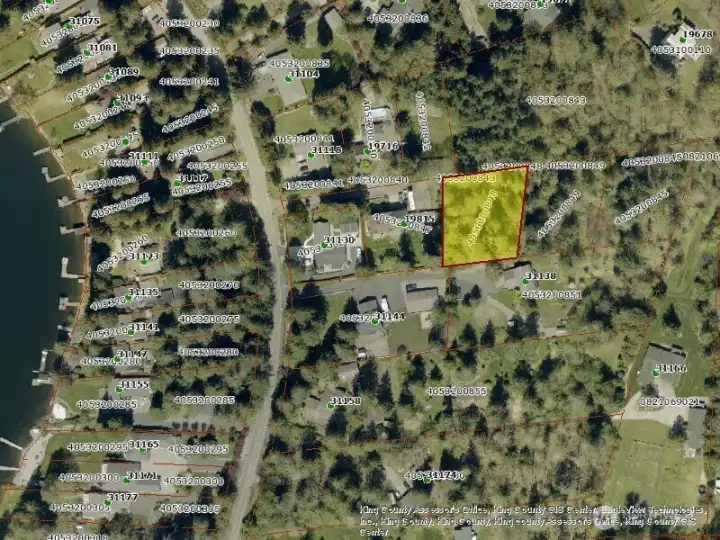 King County Plot Map arial view, check out the proximity to Lake Morton.